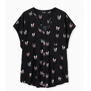 Torrid French Bulldog blouse